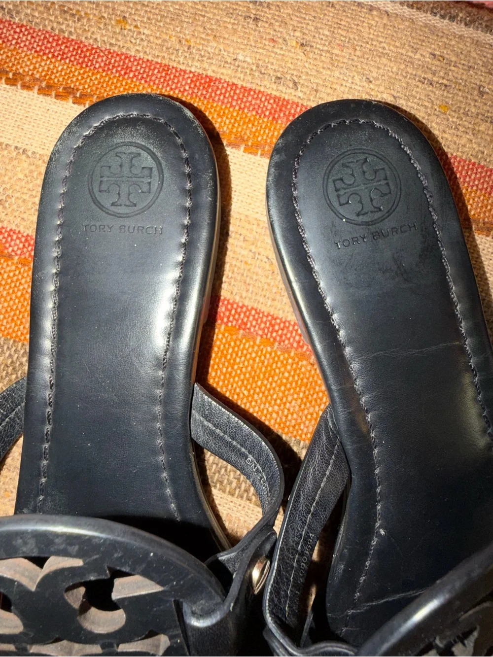 Tory Burch Black Miller Sandals Size 10